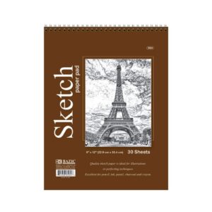 30ct 9" x 12" Top Bound Spiral Premium Sketch Pad 'Bazic'