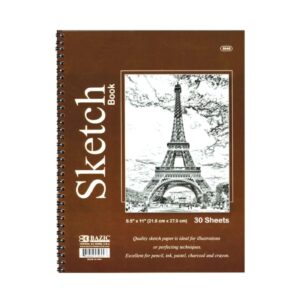 30ct 8.5" x 11" Side Bound Spiral Premium Sketch Book 'Bazic'