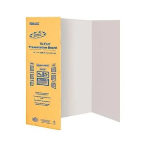 28" x 40" White Tri-Fold Corrugated Presentation Board 'Bazic'