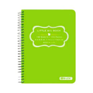 150ct 4" x 5.5" Poly Cover Spiral Fat Book 'Bazic'