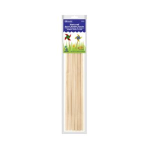 6pk 3/8" x 12" Round Natural Wooden Dowel 'Bazic'