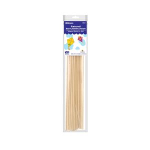 20pk 3/16" x 12" Round Natural Wooden Dowel 'Bazic'