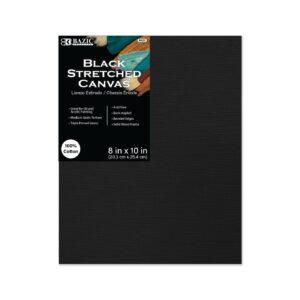 8" x 10" Black Color Stretched Canvas 'Bazic'