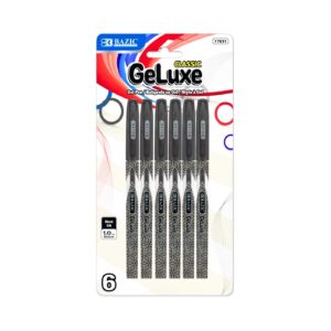 6pk GeLuxe Black Gel Roller Pen 'Bazic'