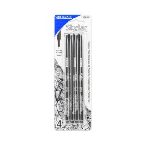 4pk 0.4mm Skylar Black Fineliner Pen 'Bazic'