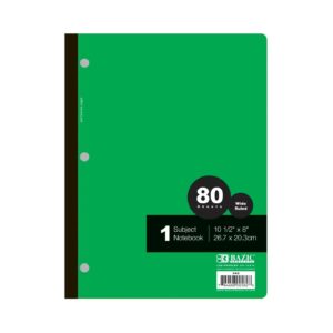 80ct 1-Subject Wireless Notebook Wide Ruled 'Bazic' [ZERO RATED]