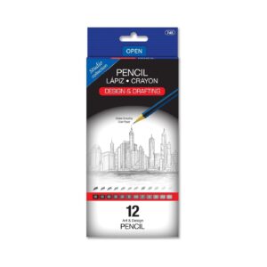 12pk Design & Drafting Pencil Set 'Bazic' [ZERO RATED]
