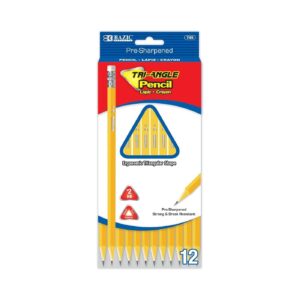 12pk #2 Triangle Yellow Pencil 'Bazic' [ZERO RATED]