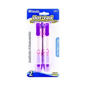 2pk Dotted Retractable Stick Erasers 'Bazic' [ZERO RATED]