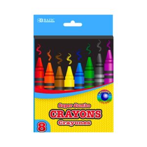 8 Color Premium Quality Super Jumbo Crayon 'Bazic' [ZERO RATED]