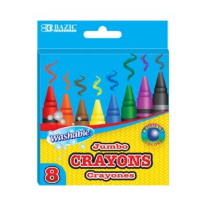 8 Color Washable Premium Quality  Crayon 'Bazic' [ZERO RATED]
