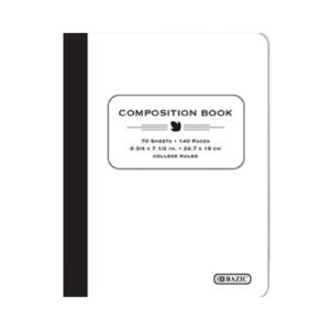 70ct Poly Cover College Ruled Composition Book 'Bazic' [ZERO RATED]