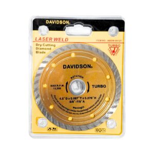 4 1/2" Turbo Diamond Cutting Wheel w/ 5/8" Diamond 'Davidson'