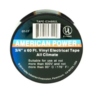 3/4" x 60ft Black Electrical Tape 'UL'