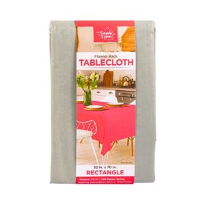 52" x 70" Solid Color Flannel Back Table Plastic