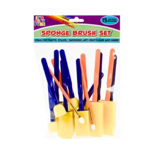 15pc Sponge Brush Set