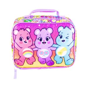 9.5" Rectangular Lunch Bag w/ Sequins 'Care Bear'