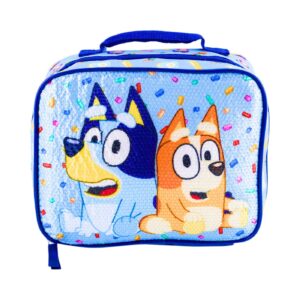 9.5" 'Bluey' Rectangular Lunch Bag w/ Sequins
