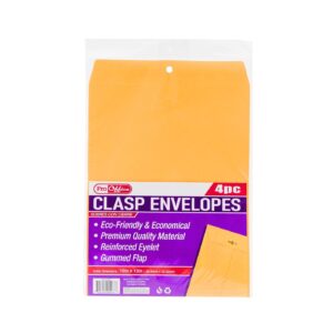 4pc 10" x 13" Yellow Envelope w/ Clasp