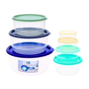 7pc Assorted Size Round Food Container w/ Lid