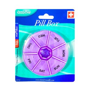7 Day Round Pill Box (Purple)