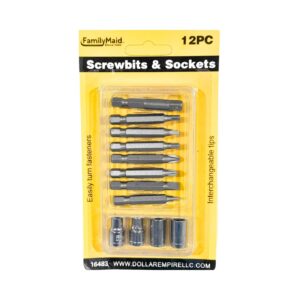 12pcs Screw Bits & Socket Set