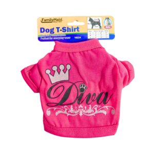 Dog T-Shirt w/ Print 'Diva' & 'VIP' (Sizes S - L)