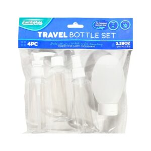 4pc Plastic Travel Bottle Set