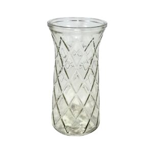 8.5" x 4" Glass Vase w/ Embossed Shapes