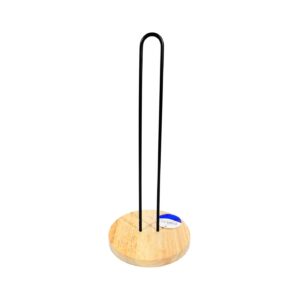5.9" x 5.9" x 13" Table Style Paper Holder w/ Wood Base