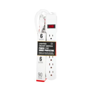 6 Outlet White Power Strip
