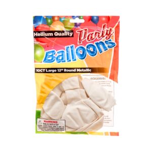 10ct 12" Pearlized Metallic White Balloon