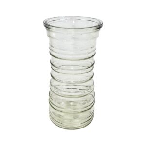 8.5" x 4" Glass Vase w/ Horizontal Lines