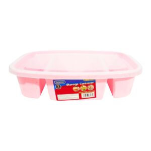 3-Section Rectangular Plastic Food Container