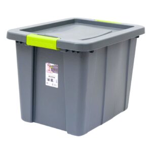 18 Gallon Tuff Tote Box w/ Green Latches on Lid