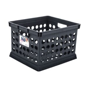 15" x 13" x 10" Black Plastic Storage Crate