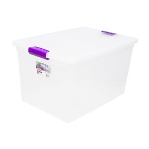 66Qt Clear View Plastic Storage Box w/ Latch
