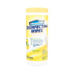 6oz / 170g 35ct Disinfecting Wipes w/ Lemon Scent 'CleanCut'