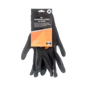 1pr Kingman Black Latex Glove w/ Crinkle (Size: Medium)