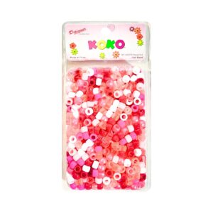 1000pc Mixed Pink Small Round Hair Beads
