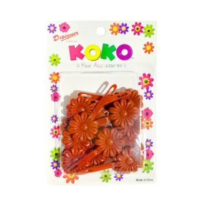 18pk Brown Daisy Hair Barrettes