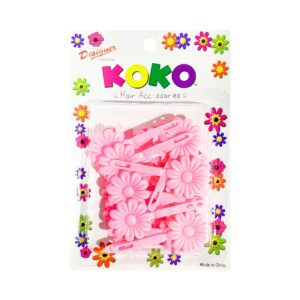 18pk Light Pink Plastic Flower Hair Barrettes 'Daisy'