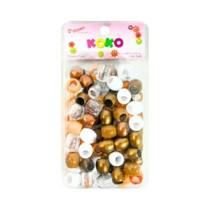 Brown Mix Big Hair Beads