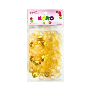 Gold / Gold Glitter Big Hair Beads