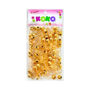 Gold / Gold Glitter Medium Beads