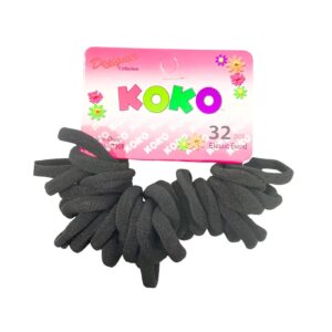 32pc Black Elastic Band