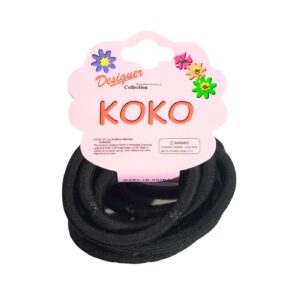 12pk Black Elastic Hair O's w/out Metal