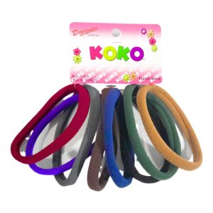 8pc Medium Dark Elastic Band w/out Metal