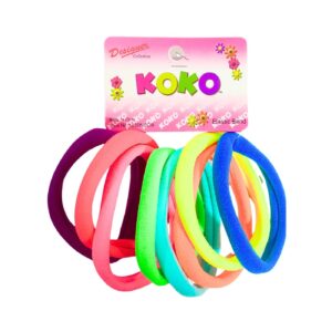 8pc Medium Neon Color Elastic Band w/out Metal