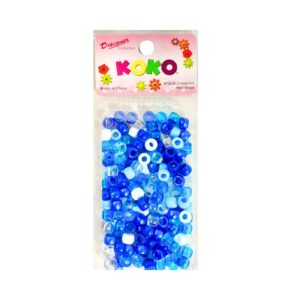 200pc Blue Mix Round Hair Beads